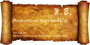 Modrovics Barnabás névjegykártya